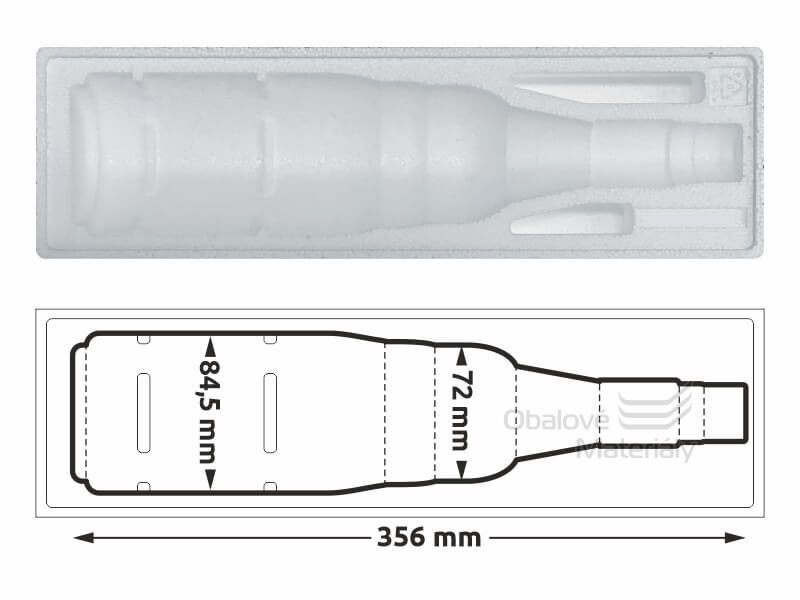 Ochranný obal pouzdro na 1 lahev - polystyren